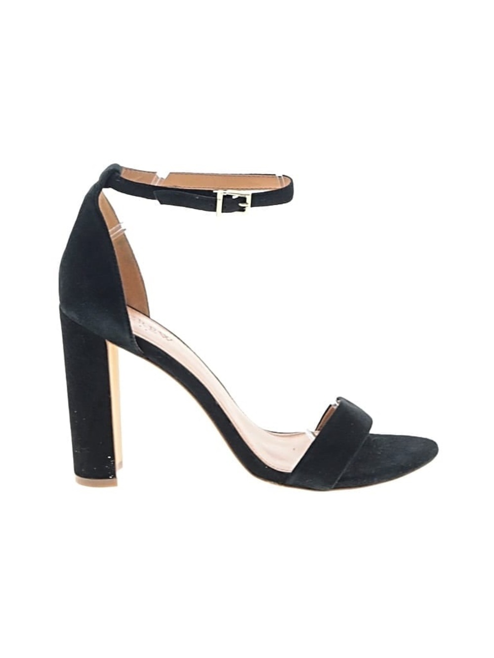 J. Crew Black Suede Ankle-Strap Block Heel Sandal